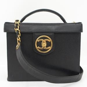 Chanel Caviar Skin Circle Vanity Bag Black